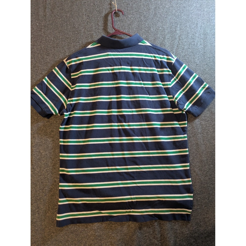 Polo Ralph Lauren Shirt Men's Blue Stripe Short Sleeve Golf Size Lg Red Pony - Picture 7 of 8